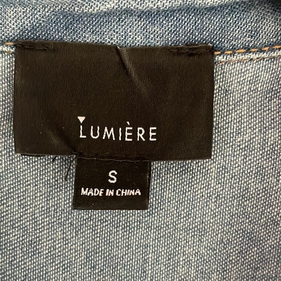 Denim button down romper - Picture 2 of 5